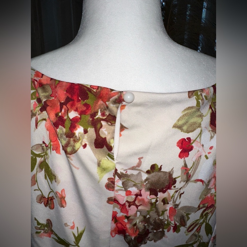 PerSeption Concept White Pink Floral Blouse size XL - Picture 5 of 13